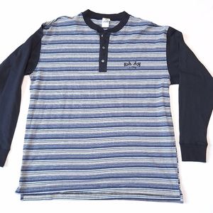 Vintage 90s BAD BOY CLUB Embroidered Striped Long Sleeve Shirt Mens XL